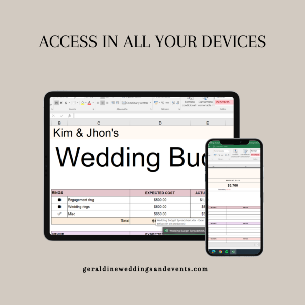 wedding budget spreadsheet